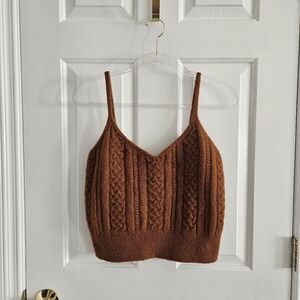 NWOT House Of Harlow 1960 Cable Knit Cropped Tank Top/Cami